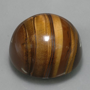 Tiger's eye marrom natural 38,33ct, corte redondo, opaco