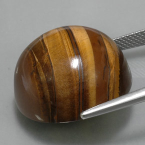 Tiger's eye marrom natural 38,33ct, corte redondo, opaco