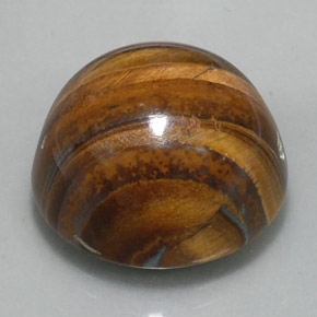 Tiger's eye marrom natural 36,56ct, corte redondo, opaco