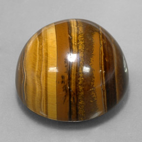 Tiger's eye marrom natural 37,72ct, corte redondo, opaco