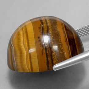 Tiger's eye marrom natural 37,72ct, corte redondo, opaco