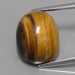Tiger's eye marrom natural 16,78ct, corte oval, opaco