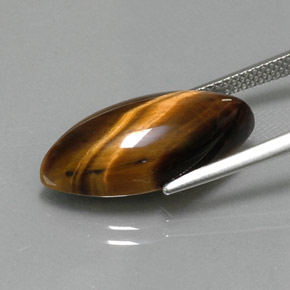 Olho de Tigre Dourado Marrom Natural 9.18ct, Marquesa, Opaco