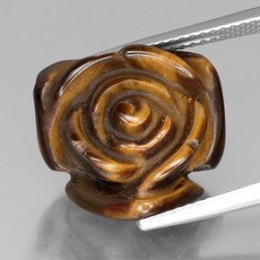 Tiger's eye marrom natural 12,35ct, forma extravagante, opaco