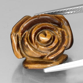Tiger's eye marrom natural 12,80ct, forma extravagante, opaco