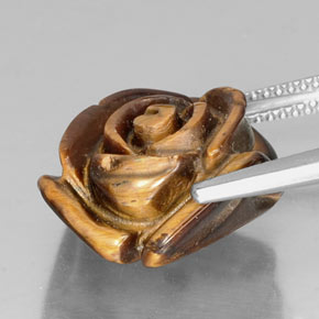 Tiger's eye marrom natural 12,80ct, forma extravagante, opaco