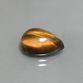 Tiger's eye marrom natural 5,67ct, formato de pêra, opaco