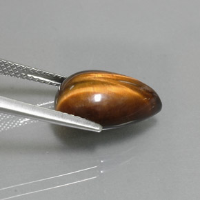 Tiger's eye marrom natural 5,67ct, formato de pêra, opaco