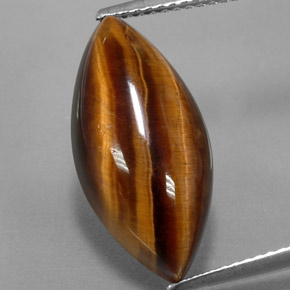 Tiger's eye marrom natural 8,51ct, marquise, opaco