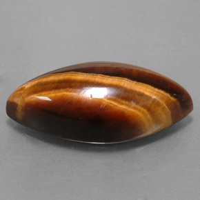 Tiger's eye marrom natural 8,51ct, marquise, opaco