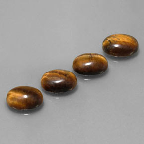 Pedras preciosas de tiger's eye marrom natural de  ct, corte oval, opaco