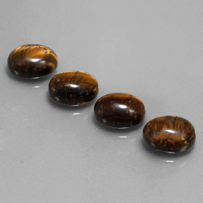 Pedras preciosas de tiger's eye marrom natural de  ct, corte oval, opaco