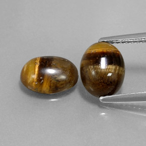 Pedras preciosas de tiger's eye marrom natural de  ct, corte oval, opaco