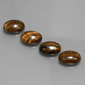 Pedras preciosas de tiger's eye marrom natural de  ct, corte oval, opaco