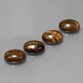 Pedras preciosas de tiger's eye marrom natural de  ct, corte oval, opaco