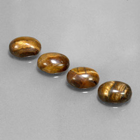 Pedras preciosas de tiger's eye marrom natural de  ct, corte oval, opaco