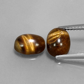 Pedras preciosas de tiger's eye marrom natural de  ct, corte oval, opaco