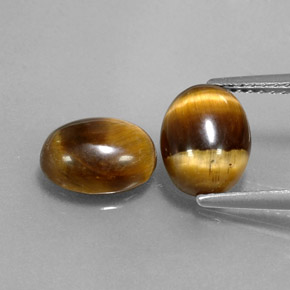 Pedras preciosas de tiger's eye marrom natural de  ct, corte oval, opaco
