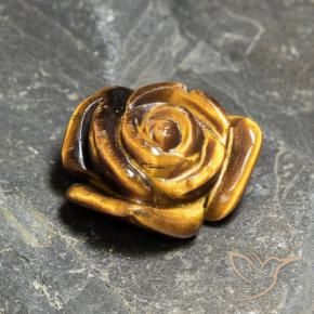 Tiger's eye marrom natural 10,21ct, corte flor, opaco