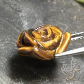 Tiger's eye marrom natural 10,21ct, corte flor, opaco