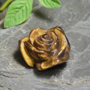 Tiger's eye marrom natural 12,56ct, corte flor, opaco