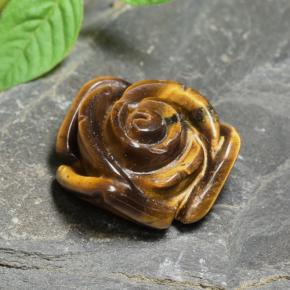 Tiger's eye marrom natural 10,74ct, corte flor, opaco