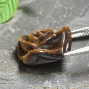 Tiger's eye marrom natural 10,74ct, corte flor, opaco