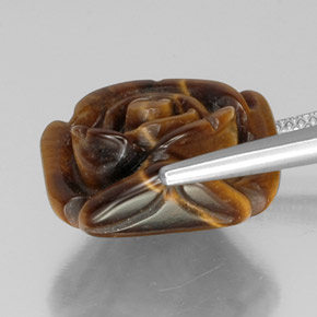 Tiger's eye marrom natural 12,46ct, forma extravagante, opaco