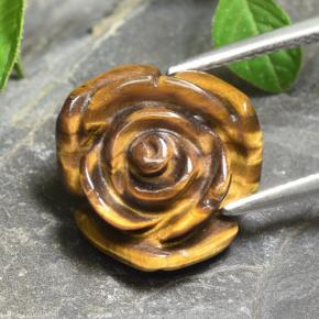 Tiger's eye marrom natural 11,12ct, corte flor, opaco