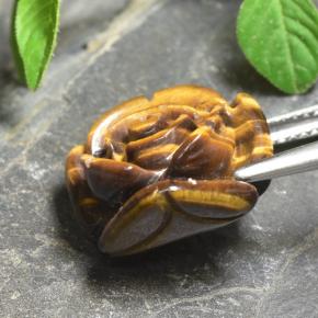 Tiger's eye marrom natural 11,12ct, corte flor, opaco
