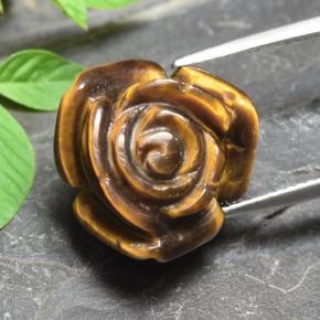 Tiger's eye marrom natural 11,92ct, corte flor, opaco