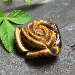 Tiger's eye marrom natural 11,92ct, corte flor, opaco