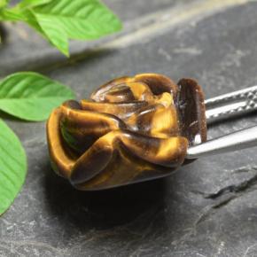 Tiger's eye marrom natural 11,92ct, corte flor, opaco