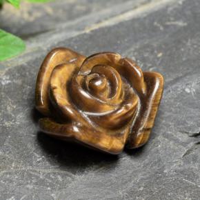 Tiger's eye marrom natural 12,09ct, corte flor, opaco