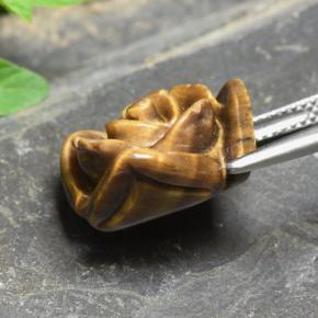 Tiger's eye marrom natural 12,09ct, corte flor, opaco
