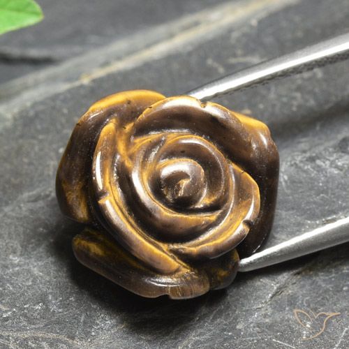 11.77ct Natural Marrom dourado Olho de Tigre, Flor cortada, Opaco