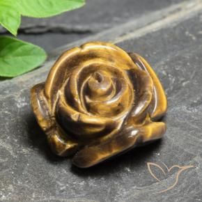 Olho de Tigre Marrom dourado Natural 11.77ct, Flor cortada, Opaco