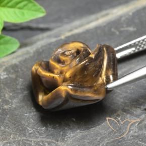 Olho de Tigre Marrom dourado Natural 11.77ct, Flor cortada, Opaco