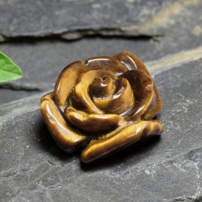 Tiger's eye marrom natural 10,88ct, corte flor, opaco