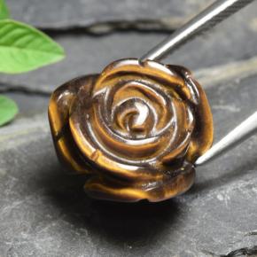 Tiger's eye marrom natural 11,54ct, corte flor, opaco