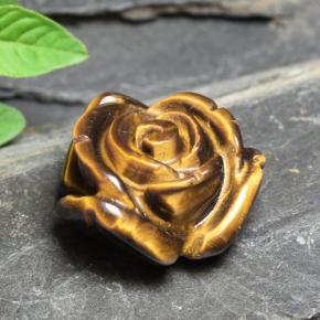 Tiger's eye marrom natural 11,54ct, corte flor, opaco