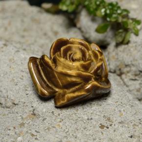 Tiger's eye marrom natural 11,39ct, corte flor, opaco