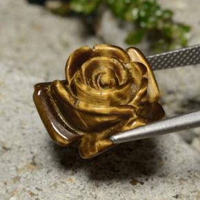 Tiger's eye marrom natural 11,39ct, corte flor, opaco
