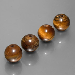 Pedras preciosas de tiger's eye marrom natural de  ct, esfera / bola, opaco