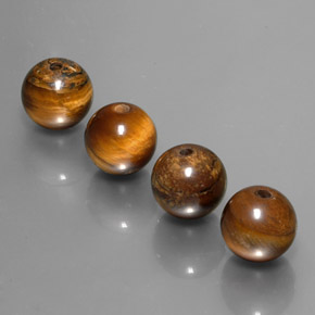 Pedras preciosas de tiger's eye marrom natural de  ct, esfera / bola, opaco