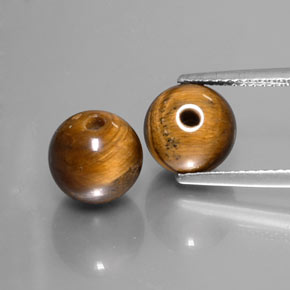 Pedras preciosas de tiger's eye marrom natural de  ct, esfera / bola, opaco