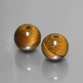 Pedras preciosas de tiger's eye marrom natural de  ct, esfera / bola, opaco