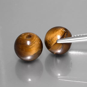 Pedras preciosas de tiger's eye marrom natural de  ct, esfera / bola, opaco