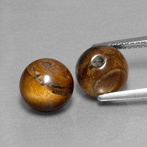 Pedras preciosas de tiger's eye marrom natural de  ct, esfera / bola, opaco