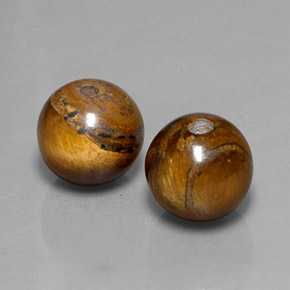 Pedras preciosas de tiger's eye marrom natural de  ct, esfera / bola, opaco